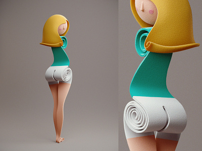 Quilled | woman 3d blonde character girl illustration paper quilled quilling woman yumekon