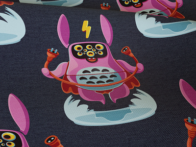 Monstrous summer apparel character illustration monster pink vector