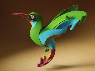 Quilled | Nestlé Milkybar 3d bird character design illustration paper quilled quilling yumekon