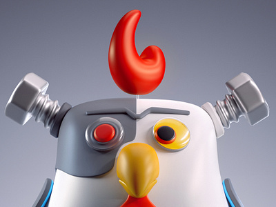 Robot Chciken x ba•doom | modular monsters 3d character design chicken illustration monster robot yumekon