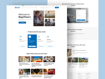 Bajaj Finserv Website Concept design finance company landing page design landingpage minimal ui webdesign website