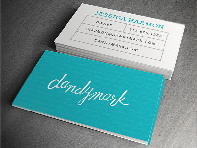 Dandymark Branding & Business Card branding bright business card fun hand drawn type logo quirky retail teal type typography