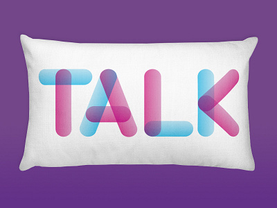 Pillow talk gradient lettering overlapping pillow pillowtalk product rounded talk type typography