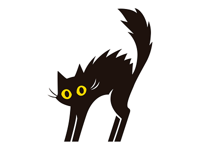 Scared Cat bad luck black cat cat character feline halloween logo scared witch