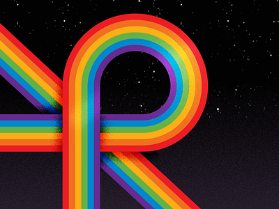 R for rainbow - 36 days of type 2019 36daysoftype 36daysoftype06 illustration typogaphy vector