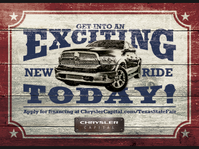 Chrysler Capital: Ram Texas State Fair Postcard design graphic