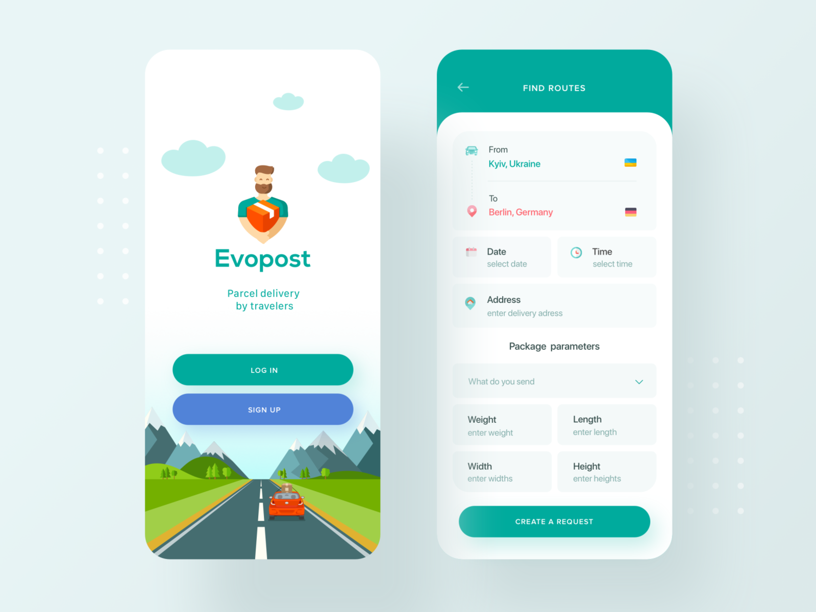 Evopost app - Package delivery by travellers by Alena ...