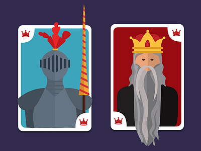 New king - card game card design flat game king