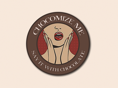 Chocomize me - Logo Design chocolate face identity logo red surprise sweet