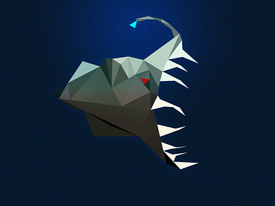 Angular Angler fish origami poly scary sketch triangles weekend