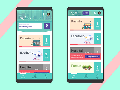 Language learning platform app colorfull figma language learning platform mobile playful study