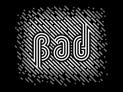 bad black and white geometry lettering op art shirt shirt design typography