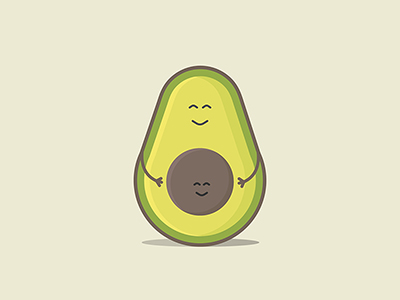 Pregnant avocado illustration by Julia on Dribbble