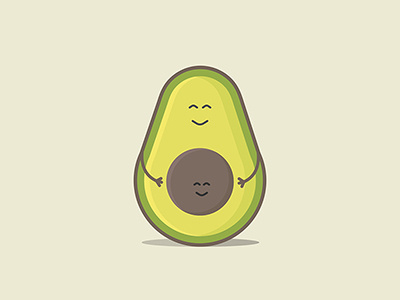 Pregnant avocado illustration avocado baby character exotic fruit icon illustration motherhood pastel seed vegan vegetarian