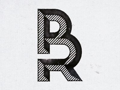 BR Monogram illustrator monogram sketch type