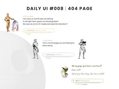 DailyUI #008 - 404 Page 404 dailyui dailyui008 figma page starwars ui
