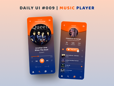 DailyUI #009 - Music Player dailyui figma mobile music orange player sail