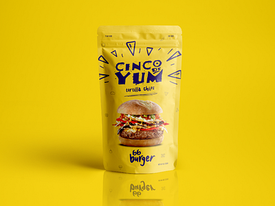 66 Burger Packaging art direction bag branding burger chips hospitality logo packaging restaurant yellow