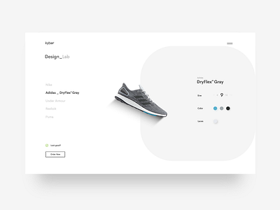 Kyber 2.0 Design Lab apparel clean ecommerce fitness layout minimal modern product shoe ui ux