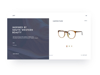 Gary's Glasses Product Page clean ecommerce eyewear glasses layout minimal shop ui ux