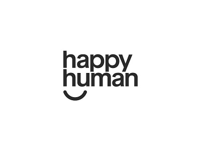 New Happy Human Logo Concept black and white clean happy human logo modern simple smile