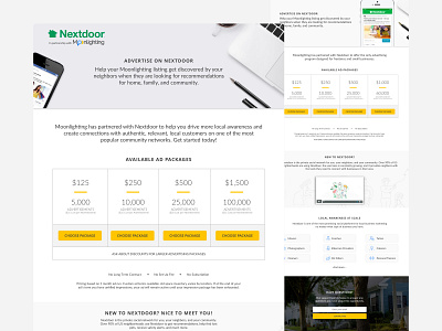 Nextdoor Partnership Custom Landing Page Designs landing page design