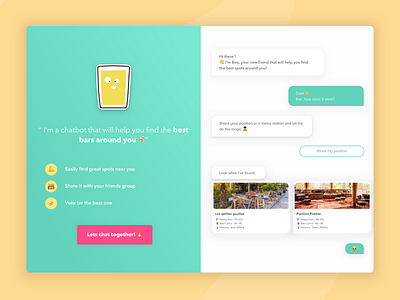 Homepage - Biru beer chatbot color design landing page messaging shadow ui web