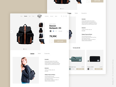 E-Commerce Shop backpack concept daily challange design details digital digital product design e-commerce shop ecommerce ui ux web