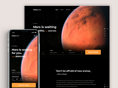 Responsive Web - Let's Go to Mars concept design details digital digital product design interaction design mars responsive design ui ux web