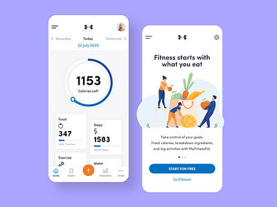 My Fitness Pal App Concept Design application design daily web design exercise app fitness app food app healthy eating ui ux