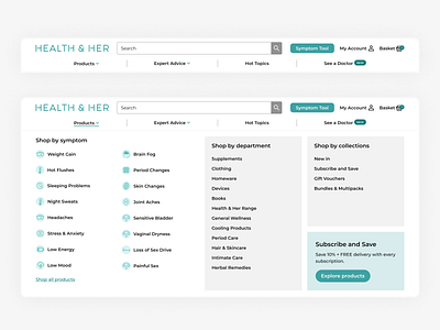 Navigation - Health & Her design digital ui uiux ux web