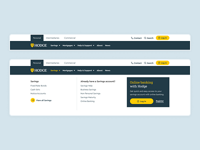 Navigation - Hodge Bank design designer digital ui uiux ux web