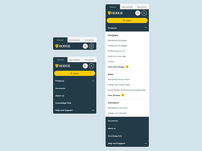 Mobile Navigation - Hodge Bank design designer digital ui uiux ux web