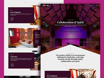 Landing Page design digital design music purple studio ux website design