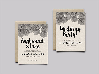 Wedding Invitation design invitation invite leaf party typography wedding