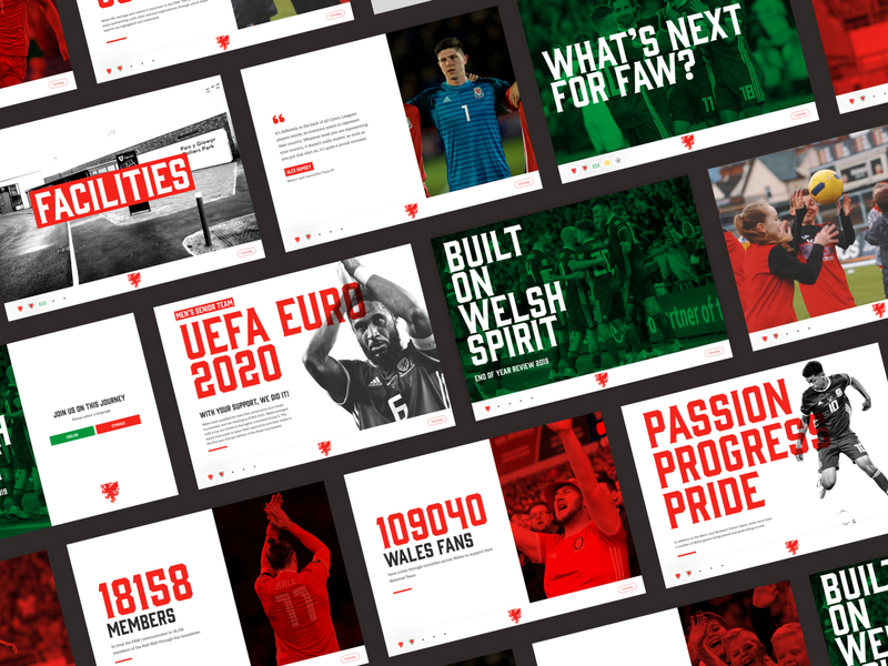 FAW End of Year Review design digital football sport ui ux web