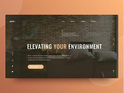 Arch+ home screen concept beautiful concept design ui uidesign uiux ux web webdesign website