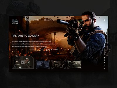 Call of Duty: MW home screen concept design game gaming home ui uidesign uiux ux web webdesign website websites