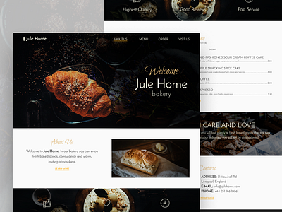 Jule home bakery concept design home ui uidesign uiux ux web webdesign website