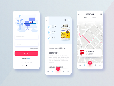 Pharmacy app concept android app application concept design design app ecommerce ecommerce app ecommerce shop home ios mobile ui ui app uidesign uiux ux ux design web white