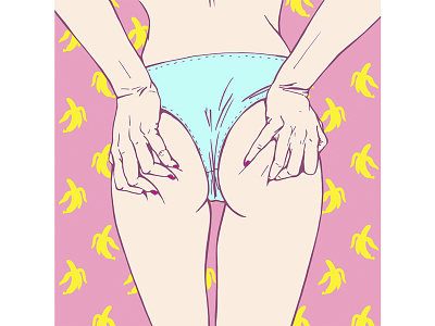 I'm going bananas! 2d body colorful editorial illustration illustration art illustrator sexual woman