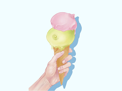 Ice Cream colorful food illustration hand icecream illustration surreal