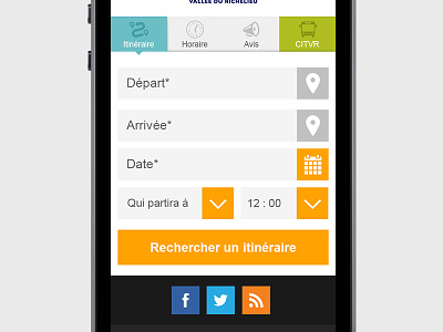Calculateur d'itinéraire mobile bus calendar design form mobile design schedule trip web design website