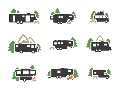 RV Icons camping forest icons nature rv travel