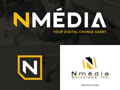 Nmédia Before/after black brand branding corporate identity logo typography yellow