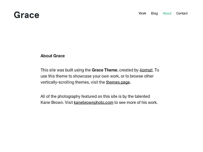 Grace Screen animation design portfolio scroll theme
