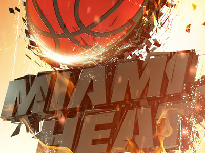 Miami Heat 3d cinema4d effects render type typo typography