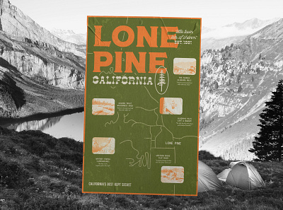 Lone Pine Travel Poster adventure camping design illustration lone pine poster retro travel