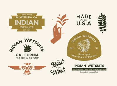 Indian Wetsuits Branding bohemian brand identity branding illustration logo logo design surf