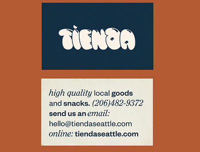 Tienda Business Cards brand identity branding business cards logo typography